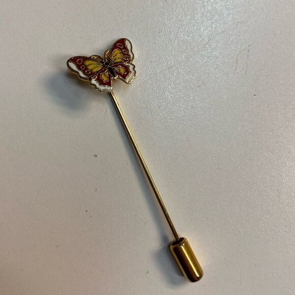 Vintage Retro Butterfly Gold Pin Brooch - Picture 1 of 6